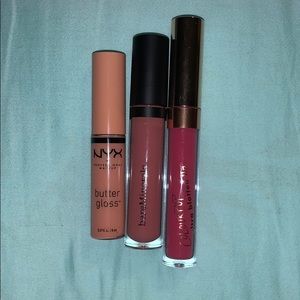 2 lip glosses and 1 liquid lipstick